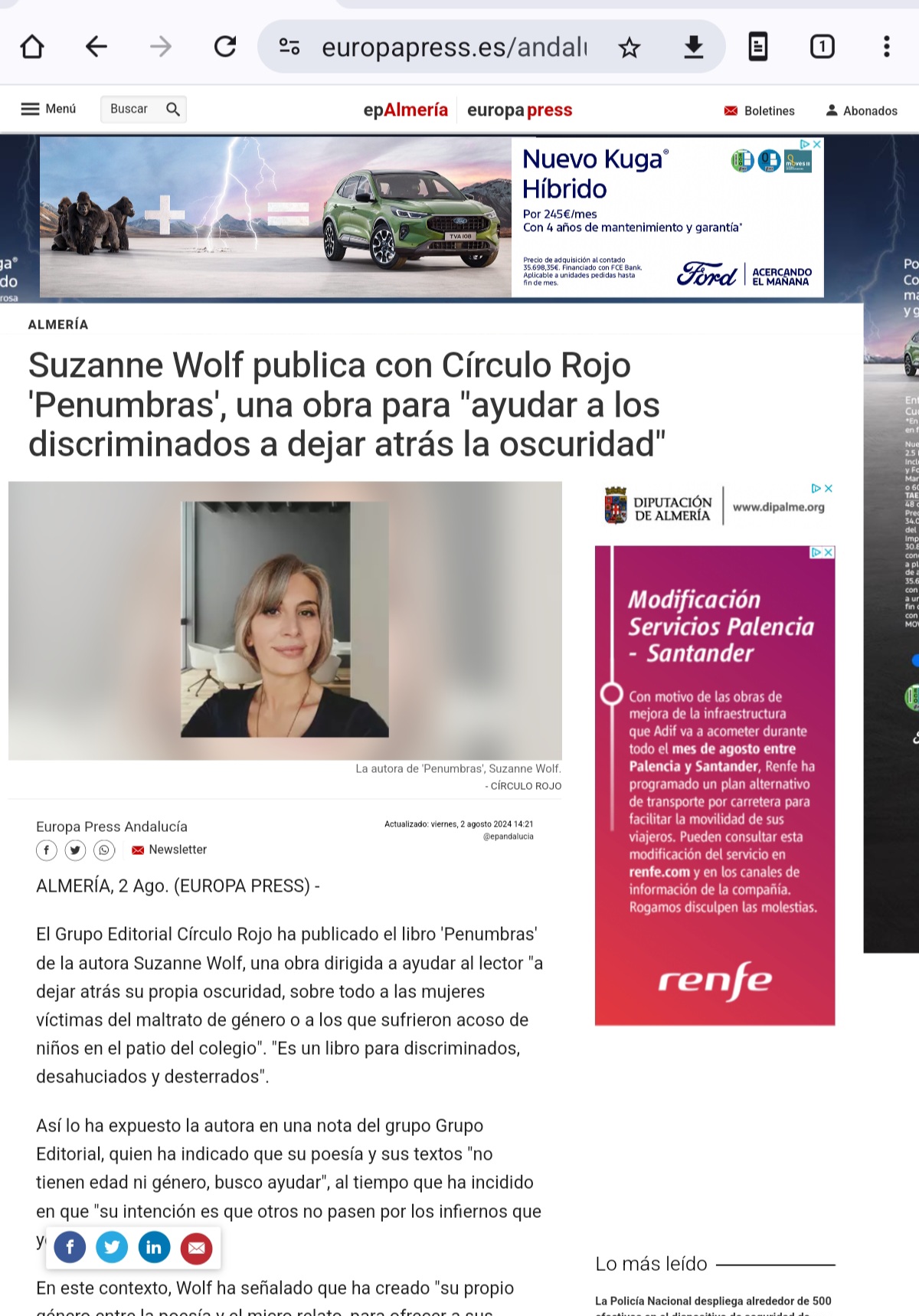 SUZANNE WOLF  EN EUROPA PRESS